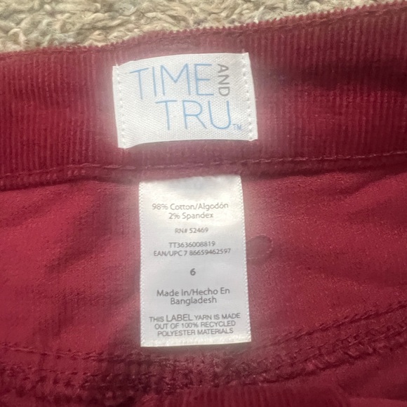 Time and Tru Burgundy Red Corduroy Western Cottage core midi Skirt - Picture 11 of 11